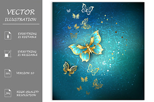 Luxury Gold Butterflies