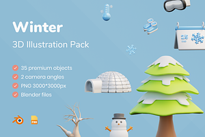 3D Winter Illustration Pack