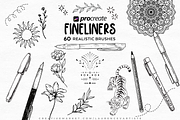 Procreate Fine Liner Brushes, a Brush Add-On by LaurenceVArtiste (Thumbnail 1 of 5)