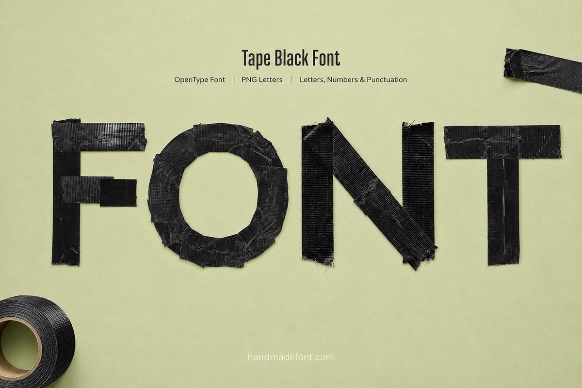 Tape Black Font, a Sans Serif Font by Handmadefont (Photo 1 of 15)