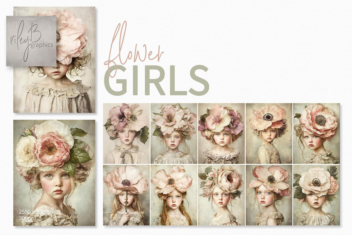 Flower Girls, a Decorative Illustration by rileyBgraphics (Photo 1 of 6)