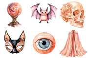 Peach Colored Halloween Clipart, a Seasonal Illustration by CitraGraphics (Thumbnail 4 of 9)