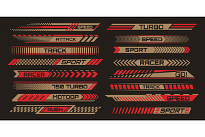 Motorcycle racing stripe sticker set, an Object Illustration by art PVP - market