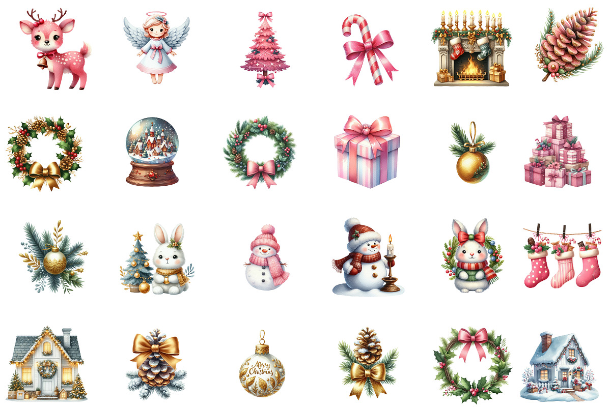 Christmas Clipart Bundle, an Illustration by Designworld (Photo 3 of 5)