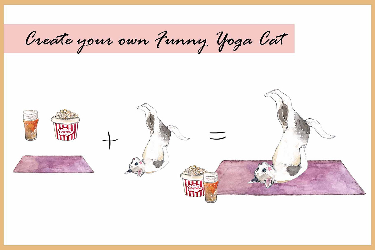 Yoga Cats & Dogs Clipart, an Animal Illustration by VianneArt (Photo 10 of 11)
