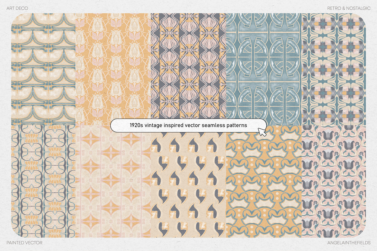 Art Deco Vector Pattern Set, a Texture Illustration by angelainthefields (Photo 6 of 8)