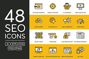 48 SEO Icons, an Outline Icon by kucingklawu (Thumbnail 1 of 7)