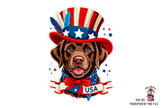 Patriotic Labrador PNG Bundle, a Graphic by Clipart Bloom (Thumbnail 3 of 11)