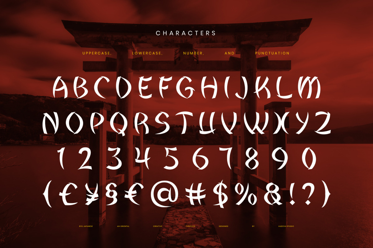 Ryu Japanese–Oriental Display Serif, a Serif Font by Vadovastd (Photo 2 of 7)