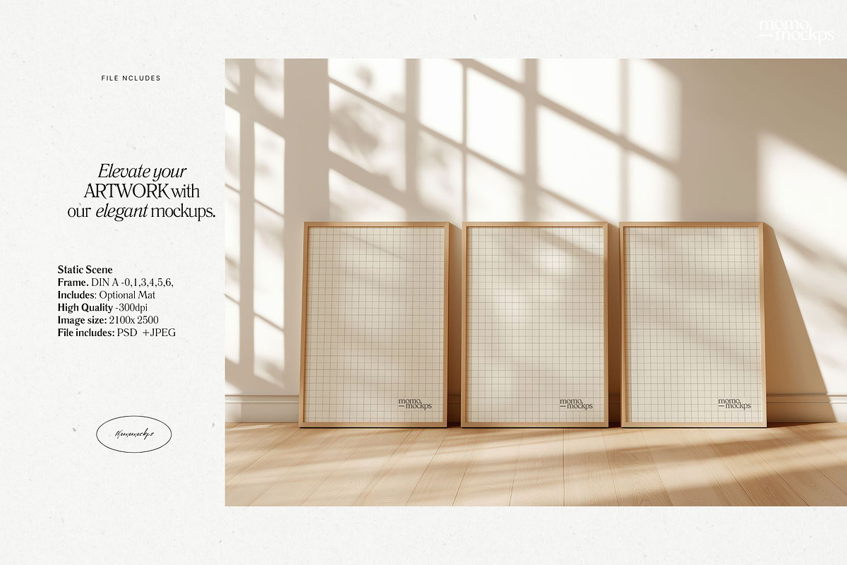 Gallery Wall Frame Mockup x3 - PSD, a Household Mockup by momomockps (Photo 4 of 7)