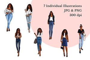 Fashion Girls 40 - Dark Skin Clipart