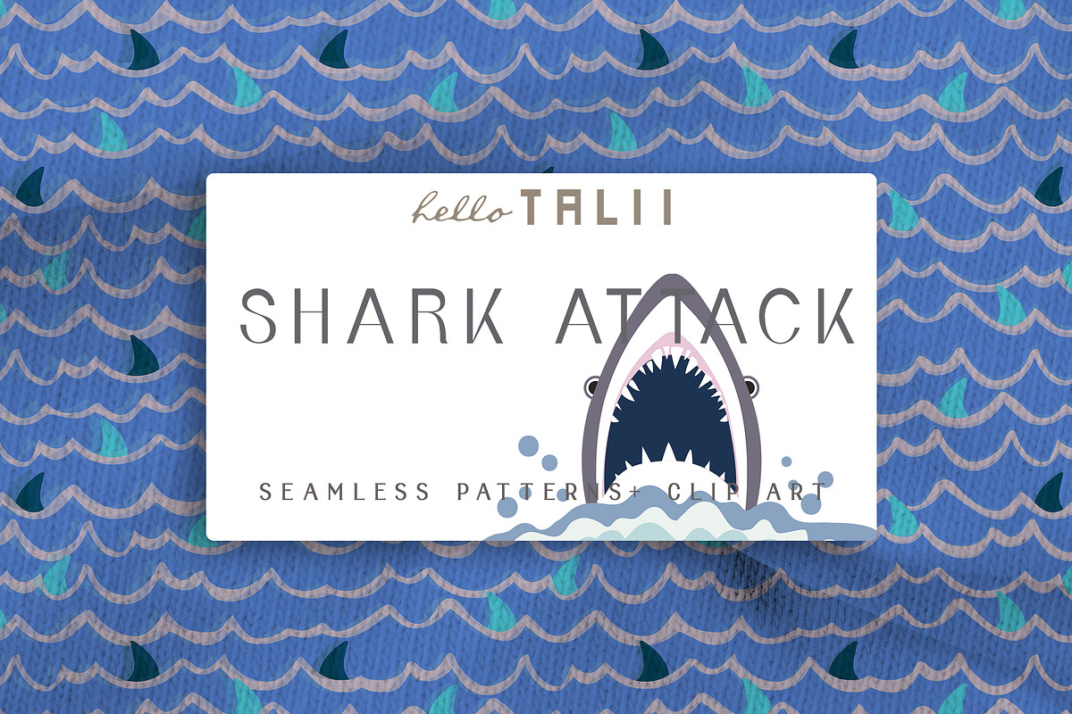 SHARK ATTACK VECTOR BUNDLE, an Illustration by Hello Talii (Photo 1 of 9)