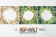 Watercolor hop and malt, a Decorative Illustration by Ekaterina Glazkova (Thumbnail 4 of 6)
