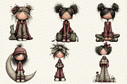 Whimsical Girls Clipart Bundle, an Illustration by DreamCafeArt (Thumbnail 8 of 8)