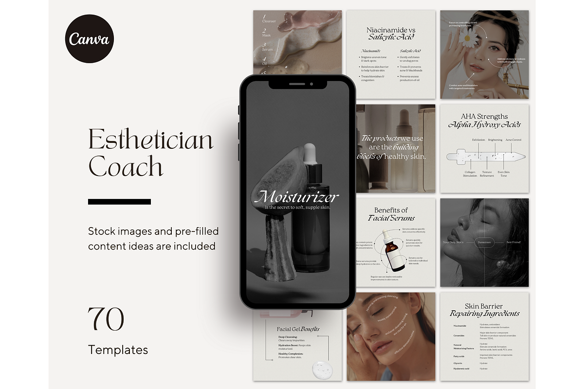Esthetician Coach Template - Canva, a Social Media Template by TheTemplateTopia (Photo 1 of 10)