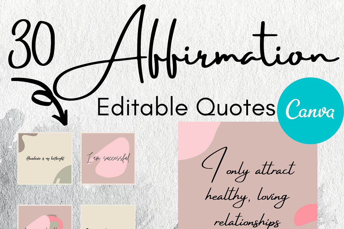Affirmation quotes Social Media Post, a Social Media Template by Chantelle T Illustrations (Photo 1 of 2)