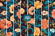 Tango Teal Botanical Digital Papers, a Pattern Graphic by Happy Creators Co. (Thumbnail 2 of 7)