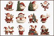 Whimsical Christmas Santa Clipart, an Illustration by Sublimation Artist (Thumbnail 3 of 6)