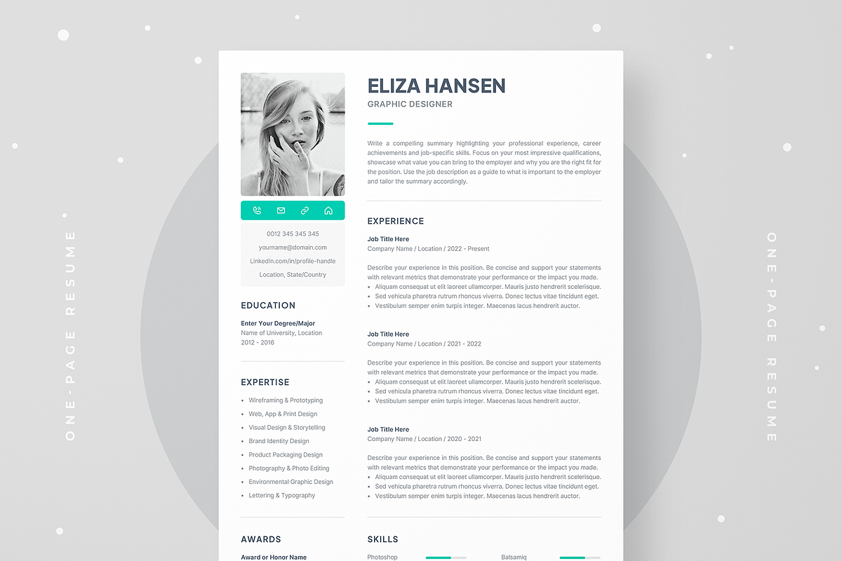 Resume Template with Photo - Eliza, a Resume Template by Olympia Resume (Photo 2 of 6)