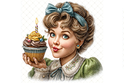 Woman Birthday Cupcake JPG, a Person Illustration by Memories By Lea (Thumbnail 14 of 17)
