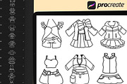 60 Procreate Chibi Clothes Stamp, a Brush Add-On by DrawingStoryShop (Thumbnail 2 of 6)