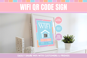 Pastel WiFi QR Code Sign