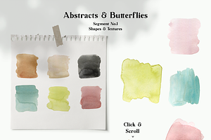 Abstract Butterflies Watercolor Set