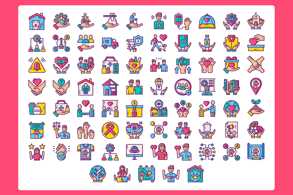 75 Volunteering Icons, a Solid Icon by Flat Icons (Photo 2 of 7)