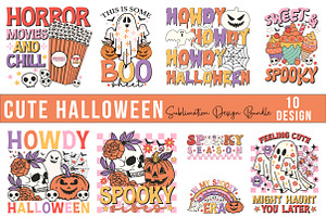 Cute Halloween Sublimation Bundle, a Seasonal Illustration by Craft Nest