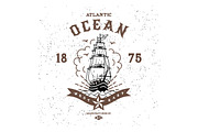 Vintage Label Atlantic Ocean, an Illustration by Ezepov (Thumbnail 2 of 2)