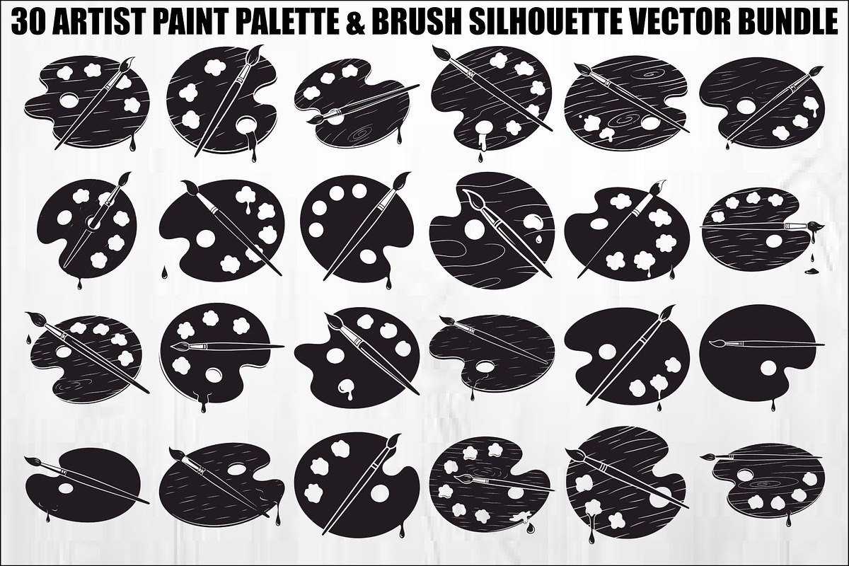 Artist Paint Palette Bundle, an Illustration by yasushie (Photo 1 of 31)