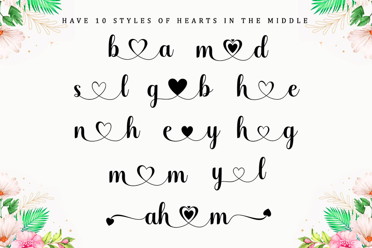 Holedan Heart Font, a Script Font by Bungletter (Photo 7 of 9)