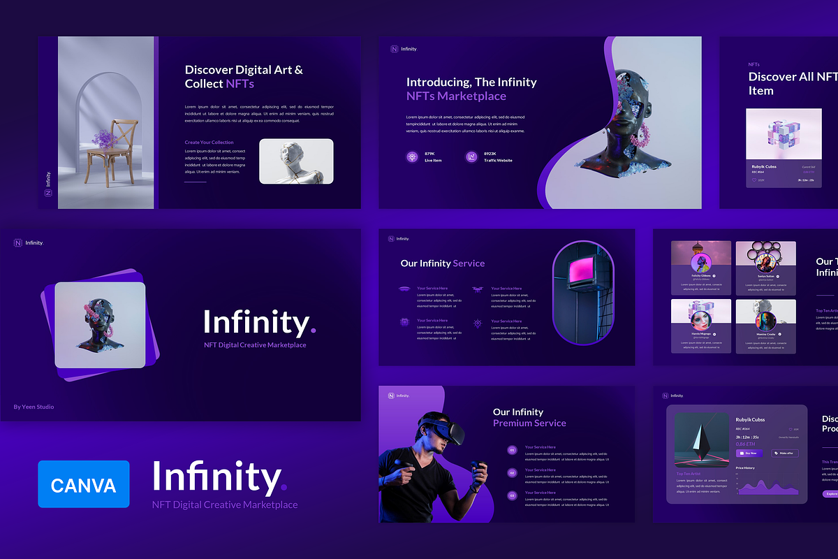 NFT Digital Template Canva, a Presentation Template by BumbleGraph Studio (Photo 1 of 5)