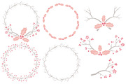 Soft Pink Christmas Holly Clipart, an Illustration by Amanda Ilkov (Thumbnail 3 of 5)