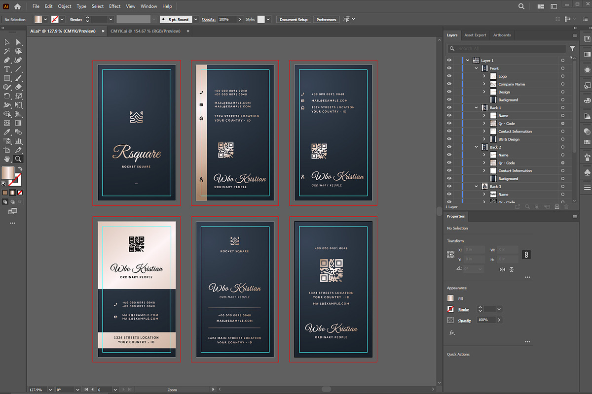 Meridian Business Card - 5 Bundles, a Business Card Template by Ctrl space studio (Photo 7 of 9)