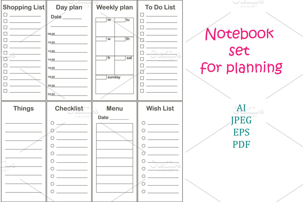 Schedule planners set, an Education Illustration by Lytvynenko Anna (Photo 2 of 2)