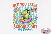 School out Summer Gator Funny PNG, an Illustration by Daily.Designs (Thumbnail 1 of 5)