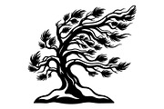 Windblown Tree Silhouette, an Object Illustration by Gfx_Store (Thumbnail 5 of 16)