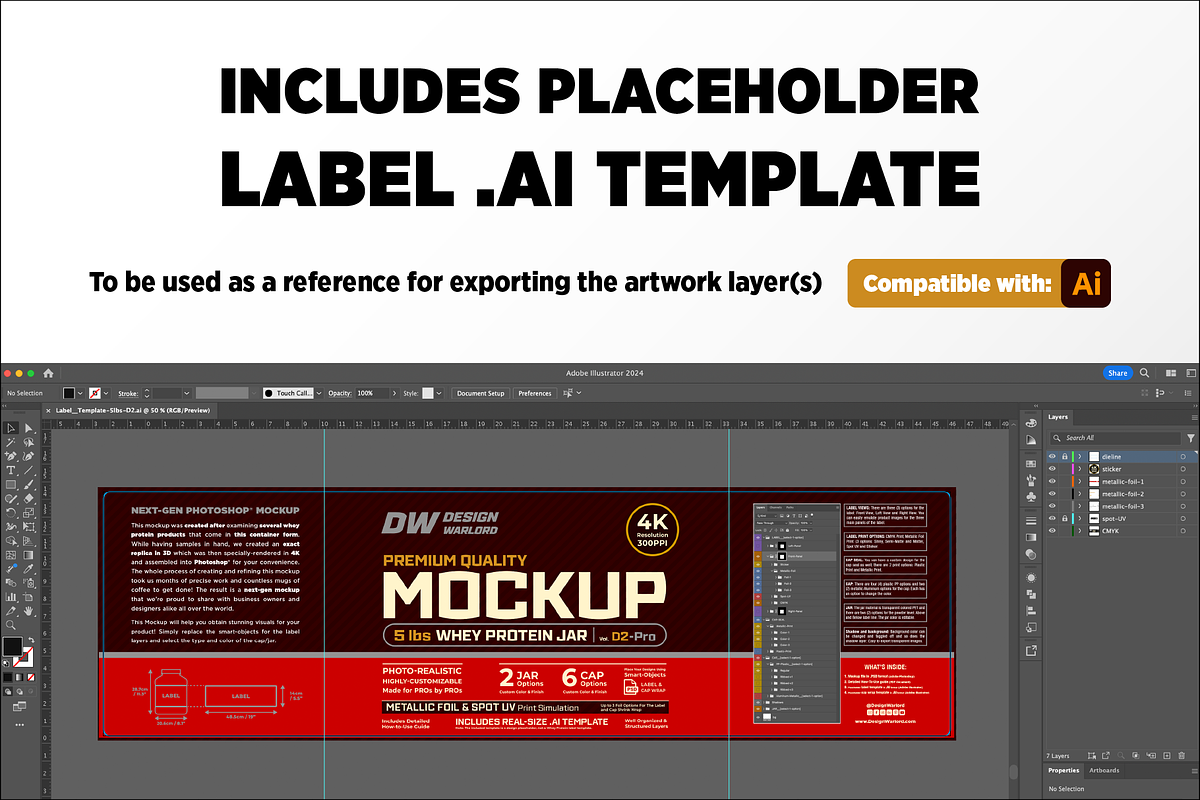 5lb Whey Protein Jar Mockup D2-Pro, a Packaging Mockup by Design Warlord (Photo 7 of 16)