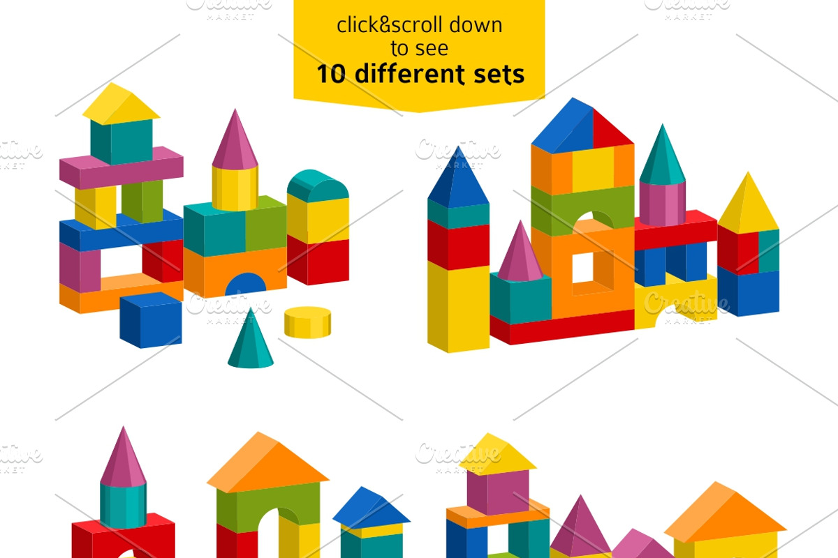 Toy blocks building towers, an Education Illustration by Primula`s shop (Photo 2 of 4)