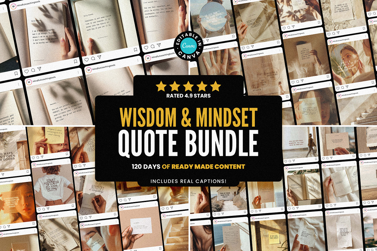 Wisdom & Mindset Quote Bundle, a Social Media Template by AndrewPixel (Photo 1 of 11)