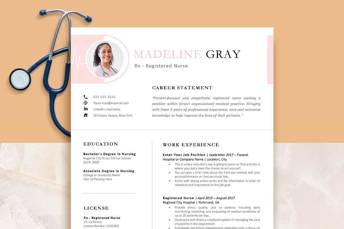 RN Resume Template Nurse, a Resume Template by VictoriousVita (Photo 1 of 8)