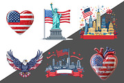 American Flag PNG Bundle, Clipart, an Object Graphic by Pixeness Studio (Thumbnail 2 of 3)