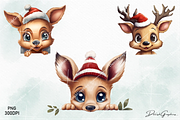 Funny Christmas Peeking Reindeer Png, an Animal Illustration by danishgraphics (Thumbnail 5 of 7)