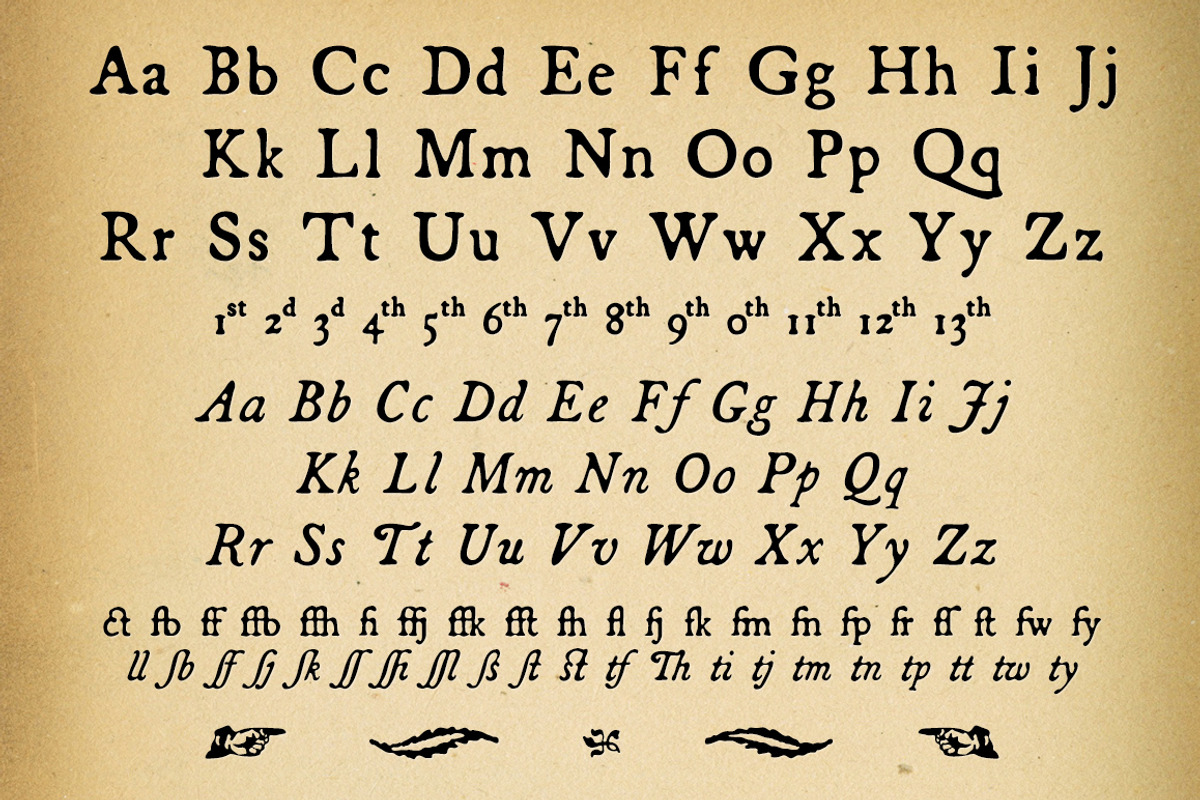 Broadsheet, an 18th century text font. preview 2