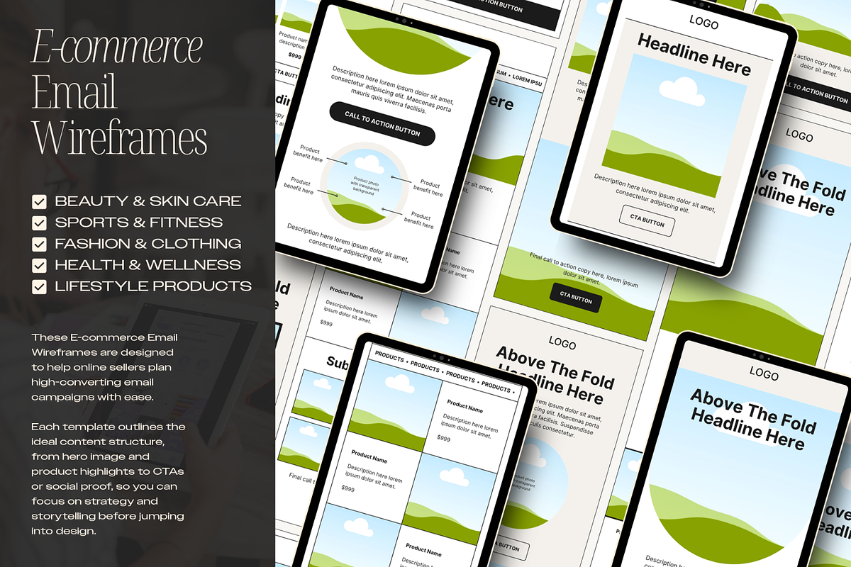 Email Wireframes Canva Templates, an Email Template by Creatif Foundry (Photo 5 of 8)