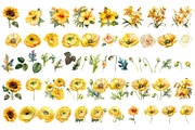 Yellow flower. Watercolor clipart, a Decorative Illustration by ElenazlataArt (Thumbnail 2 of 9)