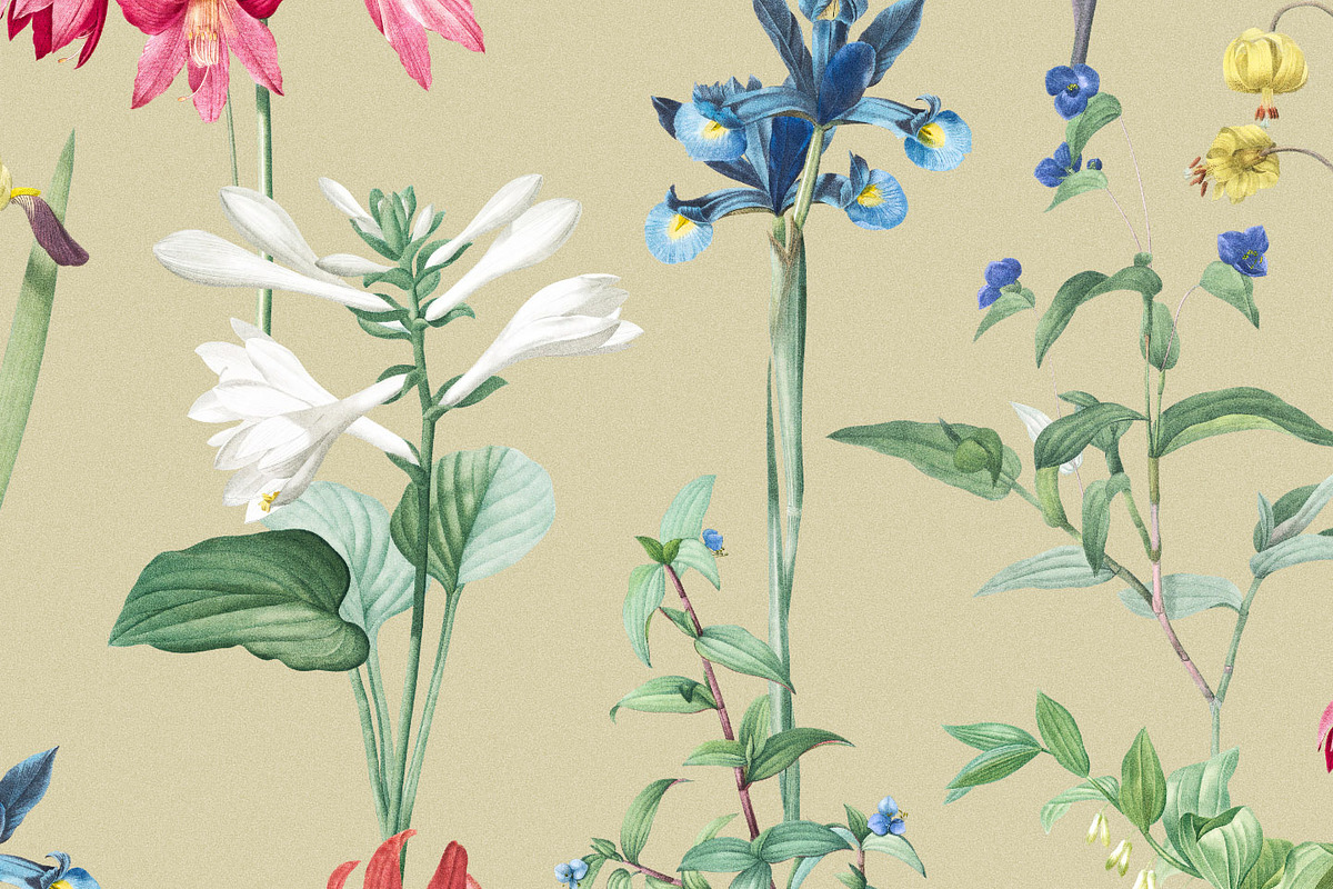Vintage Botanical Floral Pattern, a Pattern Graphic by likorbut (Photo 12 of 13)