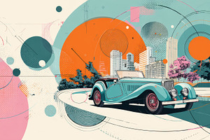 Vintage car on city road, a Photo by Beautiful things