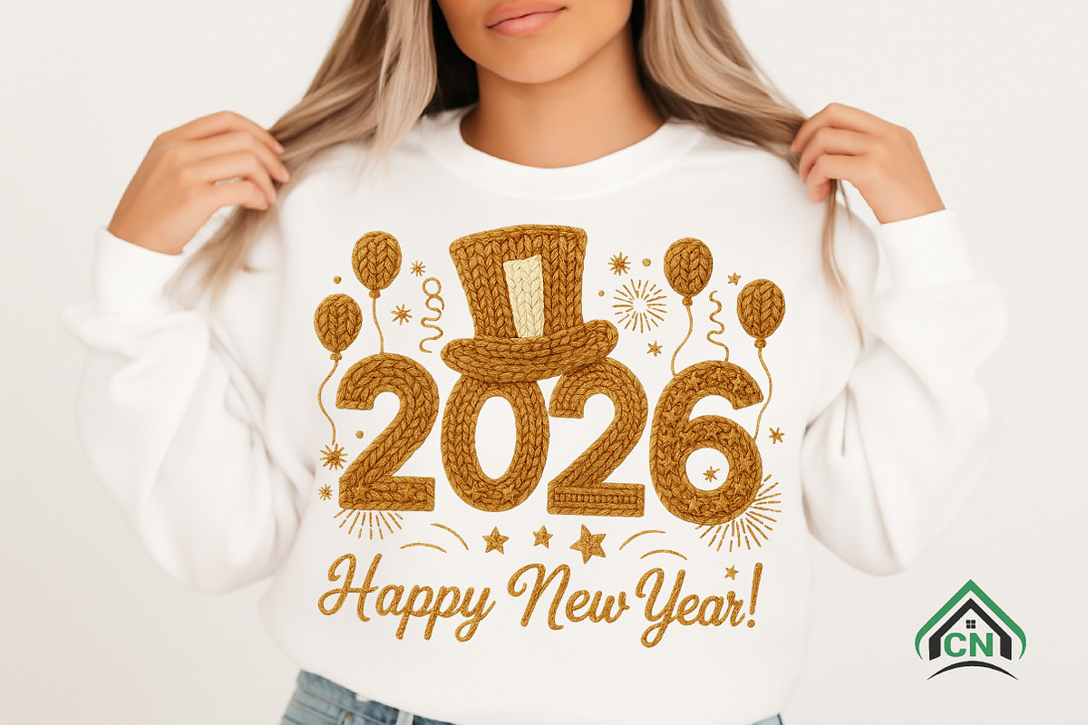Faux Yarn Happy New Year 2026 PNG, an Illustration by Craft Nest (Photo 3 of 7)